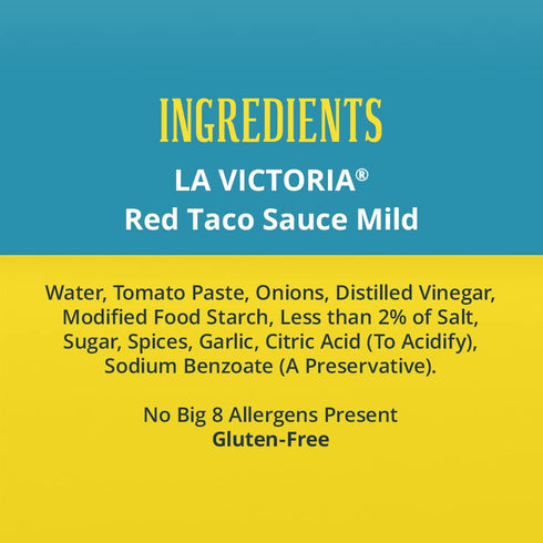 12 (Pack 6) La Victoria Red Taco Sauce Mild, Ounce