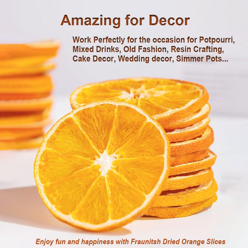 Fraunitsh 17.63oz/500g Dried Dehydrated Orange Slices | No Sugar & No Additives | Dried Oranges for Cocktails Garnish
