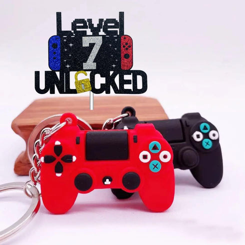 Happy 7th Birthday Video Game Cake Topper - Level 7 Unlocked Decoration for Kids Boys Girls Birthday Party