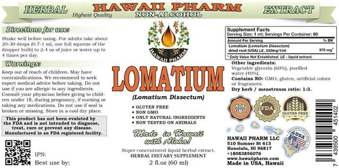 Lomatium Alcohol-Free Liquid Extract, 2 oz, Natural Herbal Supplement from Dried Root Glycerite