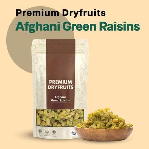 Generic -200 Premium Seedless Green Raisins | Kishmish | Nutritious| Rich in Iron | Green Kishmish Round and Sweet |