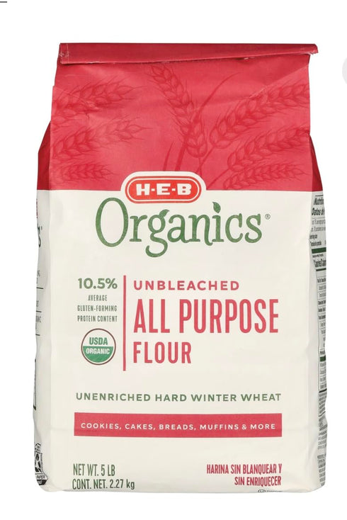 HEB H-E-B Organics Unbleached Flour - 1 bag (5 lbs, All Purpose Flour)