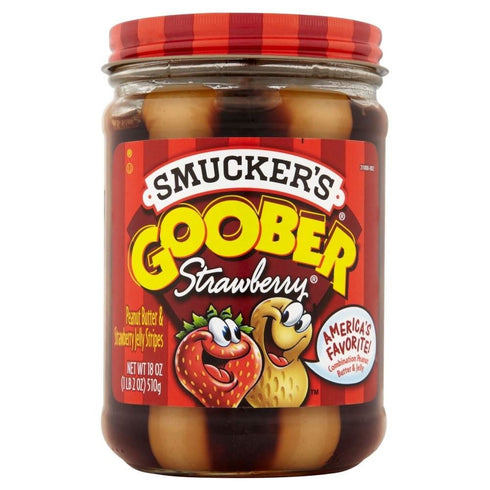 Smuckers Goober Peanut Butter & Strawberry Jelly Stripes (510g) - Pack of