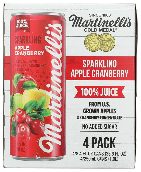 Martinelli's Martinellis Sparkling Apple Cranberry Juice 4Pk, 8.4 Fz