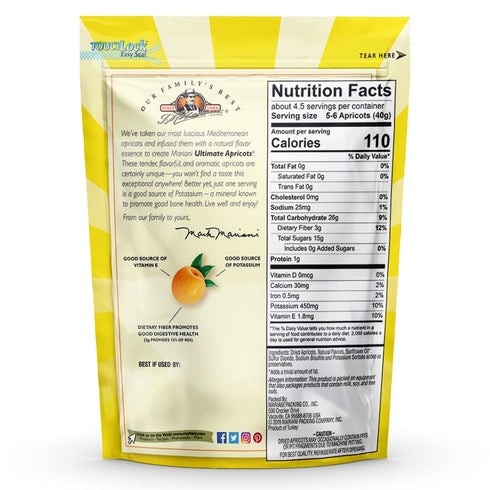 6 (Pack 4) Mariani | Ultimate Dried Apricots | Healthy Snacks for Kids & Adults | Dried Fruit | Vegan Snacks | Gluten