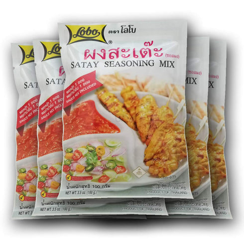 Lobo Thai Satay Seasoning Mix, Pack of 5 - No Added Preservatives