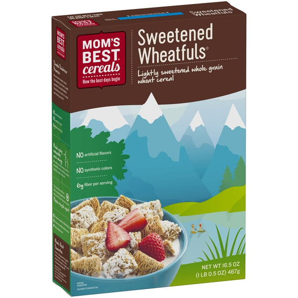 Mom's Best Sweetened Wheatfuls Cereal, Whole Grain, Heart Healthy, No High Fructose Corn Syrup,