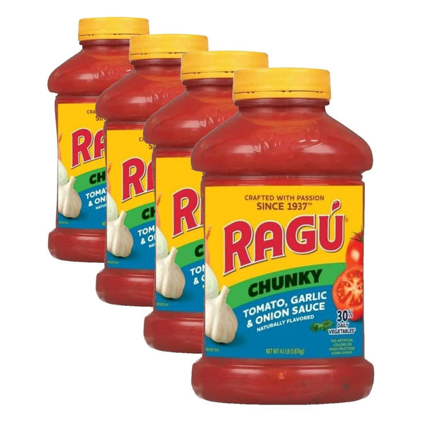 Pasta Sauce, Chunky Garden Style, Tomato-Onion, 66oz (Pack of 4)