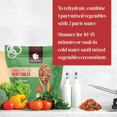 5lb Tasty Vegetable Soup Blend, Dehydrated Vegetables for Ramen Toppings, Stews, and Emergency Food, Bulk Resealable