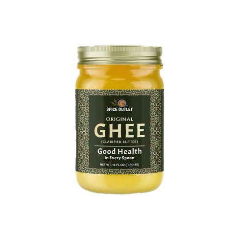 SPICE OUTLET 16 oz Pack 3 Original Ghee (Clarified Butter) - | Slow Cooked Traditional Indian Desi Ghee | High Smoke