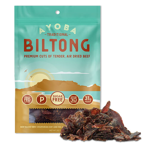 Ayoba Traditional Grass Fed Beef Biltong Slices (2 Ounce, Pack of 1)