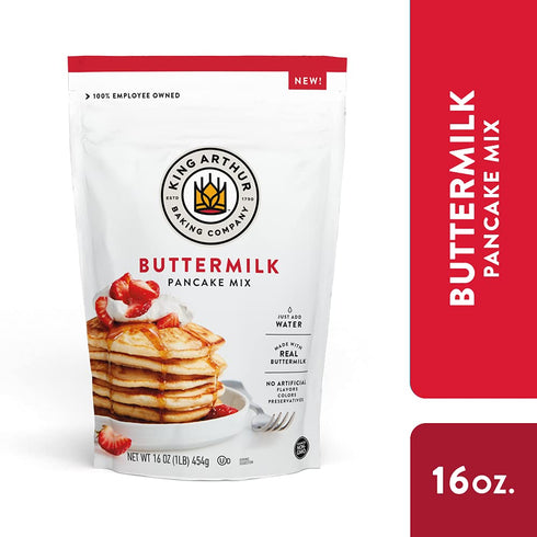 16 Oz King Arthur Buttermilk Pancake Mix Just Add Water, Sourced Non-GMO, Certified Kosher