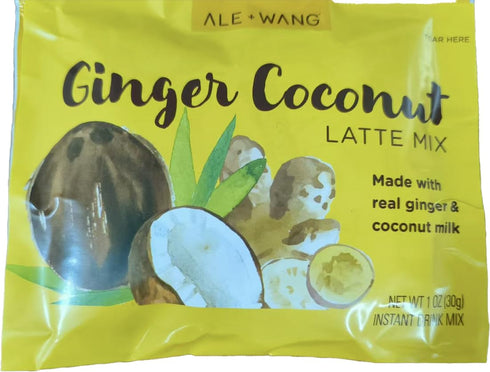 (1-Pack) ALE + WANG Ginger Coconut Latte Mix (Instant Tea Beverage) | Made with real coconut milk and ginger, you can