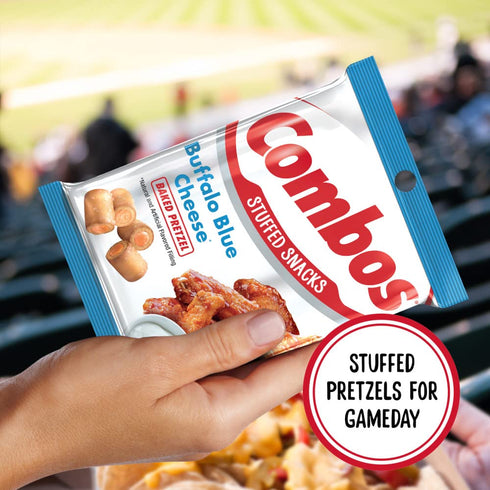 Packs, 6.3-Ounce (Pack 12) COMBOS Cheese Snacks - Buffalo Blue Cheese and Crackers Snack Baked Cracker Snack, Bulk Bag