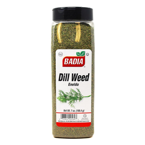 7 oz Badia Dill Weed Dill Seasoning Herb for Fish, Pickles, Dressings, Sauces & Salads, Gluten Free, Kosher