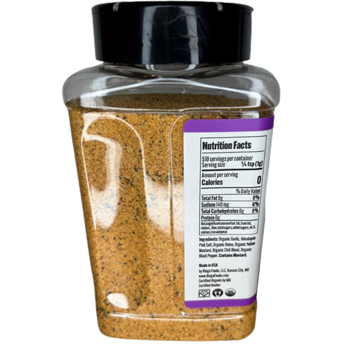 18 (Pack 1) Riega Organic Garlic Seasoning Salt, Himalayan Pink Salt Perfect for Every Meal Ounce