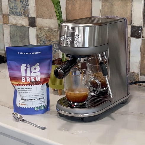 12-oz 30-servings, FigBrew Prebiotic Blend Coffee Alternative, Caffeine-free, Adaptogen-free, Ground Dark Roast