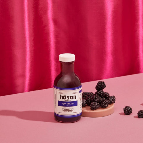12-Month 5% Haxan Ferments Blackberry Balsamic Vinegar - Aged, Living Unpasteurized Vinegar | Sweet & Tart with Acidity