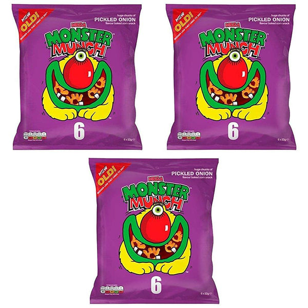 Poiget Mega Monster Munch Pickled Onion 22g x 6 per pack Pack of