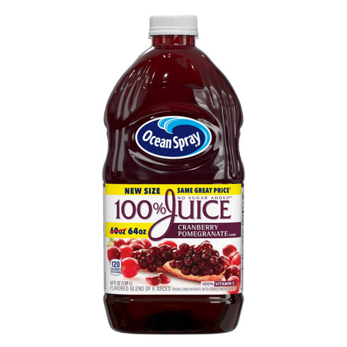 Ocean Spray 100% Juice Cranberry Pomegranate Juice Blend, 64 Fl Oz Bottle