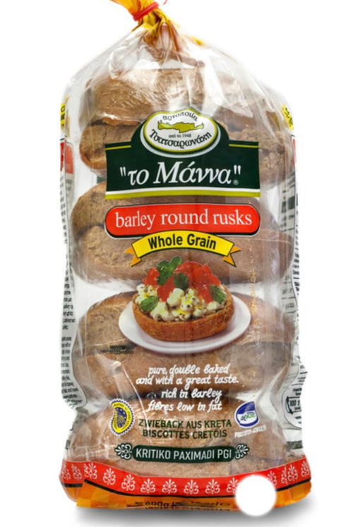 Generic To Manna Barley Round Rusks, Whole Grain, 600g, Double Baked Low Fat