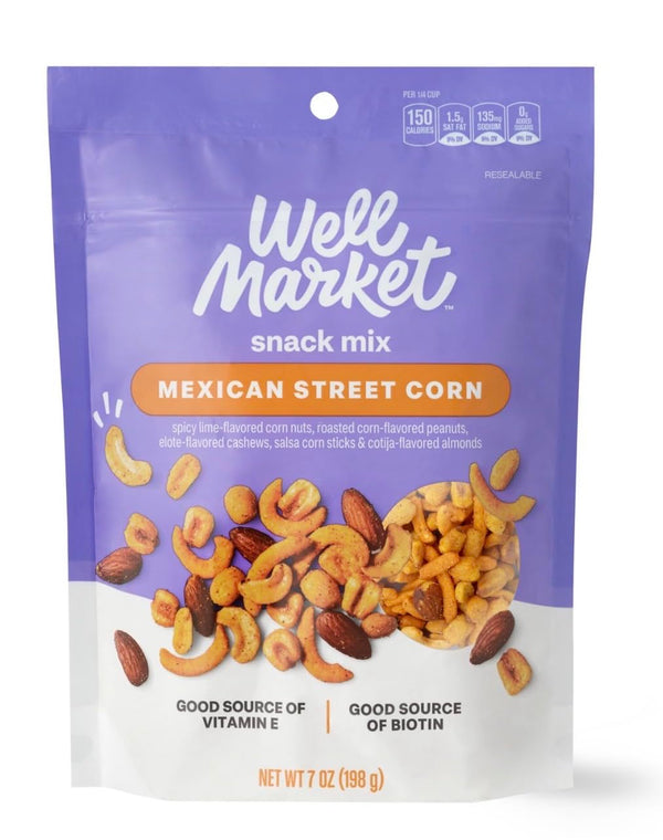 Generic Well Market Mexican Street Corn Snack Mix, Spicy Lime Corn Nuts, Roasted