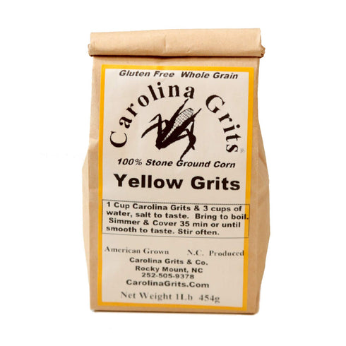 Carolina Grits Company Traditionally Stone Ground Yellow Grits, non-GMO, Whole Grain and