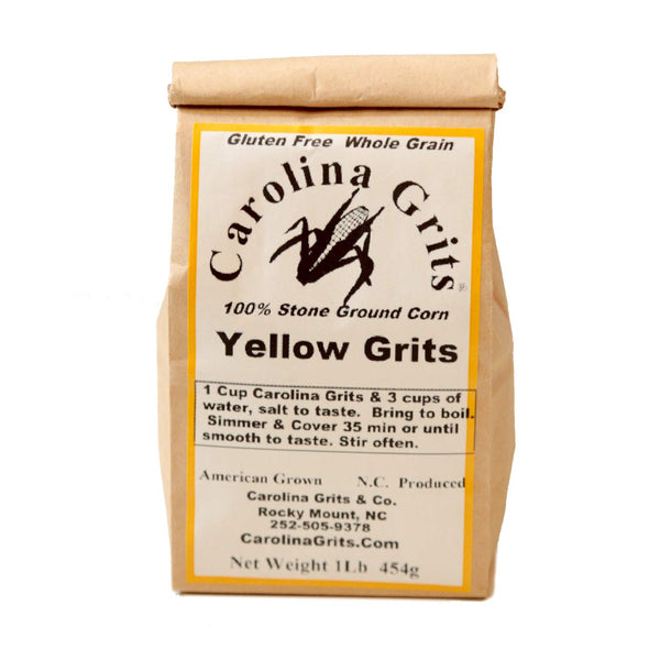 Carolina Grits Company Traditionally Stone Ground Yellow Grits, non-GMO, Whole Grain and