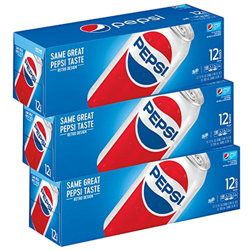 Pack 12 oz, 36 (Packaging Pepsi Soda, Fridge Bundle, fl Cans May Vary)