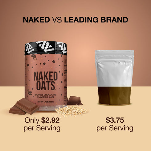 20g 12 Naked Oats - Double Chocolate Overnight Oats, Grass-Fed Protein, Gluten-Free Oatmeal Instant Breakfast or Shake