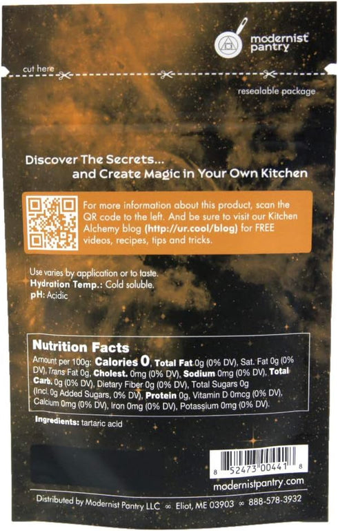 Pure Tartaric Acid - Non-GMO Gluten-Free Vegan OU Kosher Certified - 50g/2oz