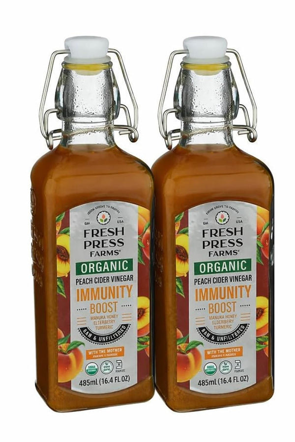 Generic Organic Peach Cider Vinegar with The Mother Immunity Boost Blend, Raw &