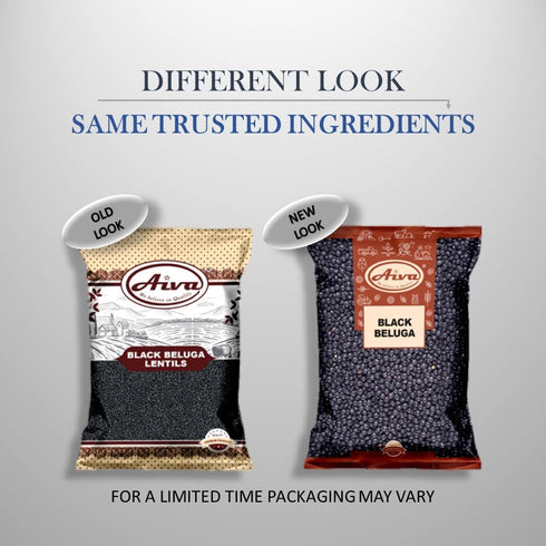 (4 LB) Aiva Black Beluga Lentils Premium Whole Black Lentils for Soups, Salads, and Meal Prep