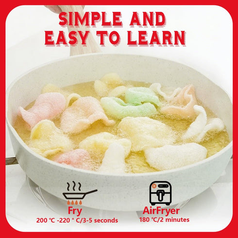 AFCIILAU Frozen Crispy Fried Shrimp Chips - Mini Shrimp Infused | Fries-Inspired Crunchy Snack | Party-Favorite & Quick