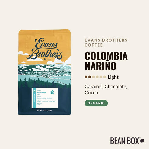 12 Colombia Nario - Roasted by Evans Brothers Coffee - Whole Bean Coffee - Ounce Bag