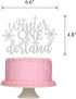 Silver Glitter Winter Onederland 1st Birthday Cake Topper, Winter Wonderland Cake Decorations