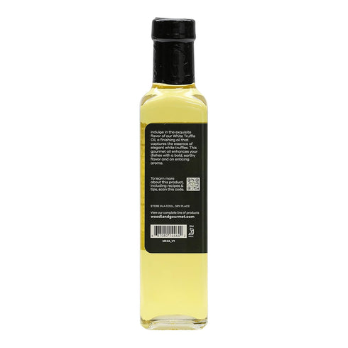 8 oz White Truffle Oil, Premium Olive Oil Infused with White Truffle, Gourmet Finishing Oil, by Woodland Gourmet