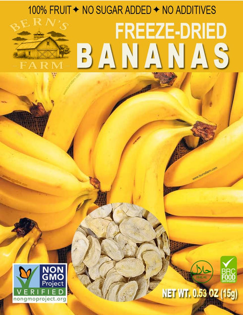 4 (0.53 oz Freeze-Dried Banana Chips Healthy, Gluten-Free, No Sugar Added, Crispy & Delicious Fruit Snacks for Kids