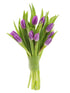 10 KaBloom - Bouquet of Purple Tulips with Vase - Fresh Flowers for Birthday, Valentine's & Mother's Day