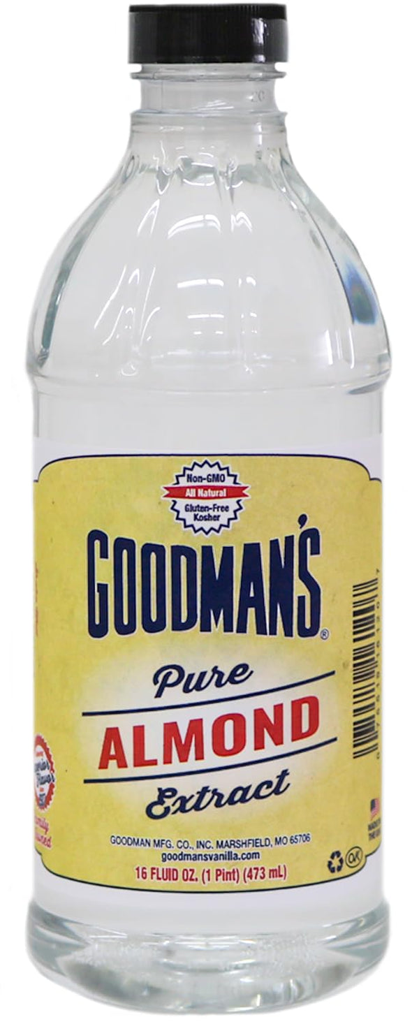 Goodman's Pure Almond Extract - Gluten-Free, Non-GMO, Kosher, Low Carb & Low
