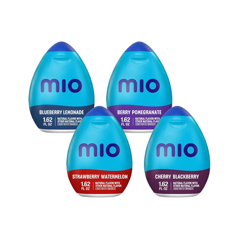 MiO Cherry Blackberry, Blueberry Lemonade, Strawberry Watermelon & Berry Pomegranate Naturally Flavored