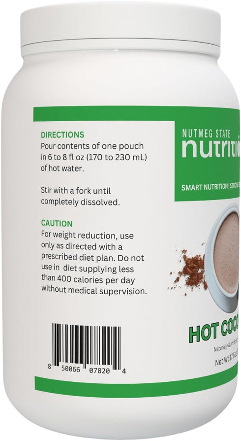 15g 80 3g 21 17.6 Nutmeg State Nutrition - High Protein Hot Cocoa Mix, Low Calorie Hot Chocolate Protein Drink