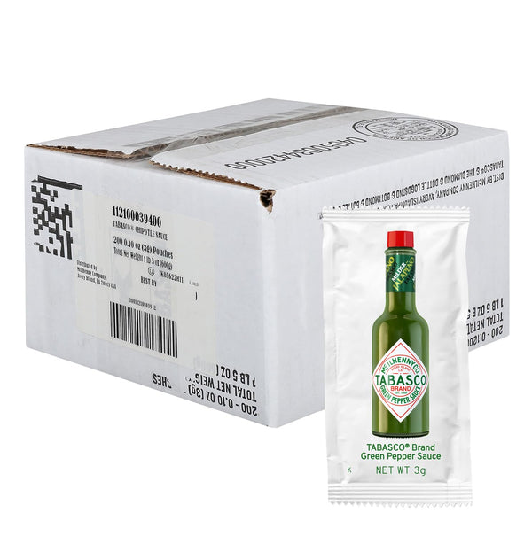 TABASCO Brand Green Jalapeo Pepper Sauce Single Serve Packet, 200 Count (Pack