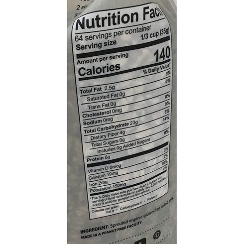 5 lbs. One Degree Gluten Free Sprouted Rolled Oats