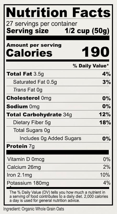 3 lb, Anthony's Organic Rolled Oats, Gluten Free, Non GMO, Old Fashioned, Whole Grain