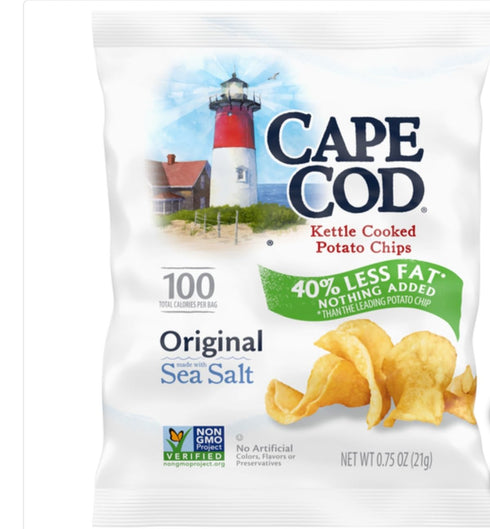 Cape Cod 0.75 oz, 24 Kettle Cooked Potato Chips, Original, ct