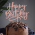 Glitter Happy Birthday Cake Topper, Rose Gold Anniversary Celebration Party Decoration Supplies for Birthday Cake