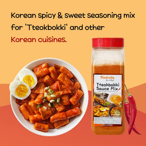 Foodrella Korean Taste Tteokbokki Rice Cake Sauce Mix, Sweet & Spicy Seasoning Mix