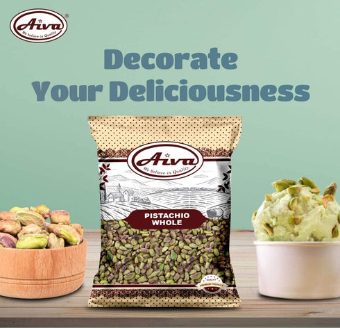 (1 LB) Aiva Raw Pistachios, No Shells, Unsalted Premium Whole Nuts for Snacking, Cooking, and Baking
