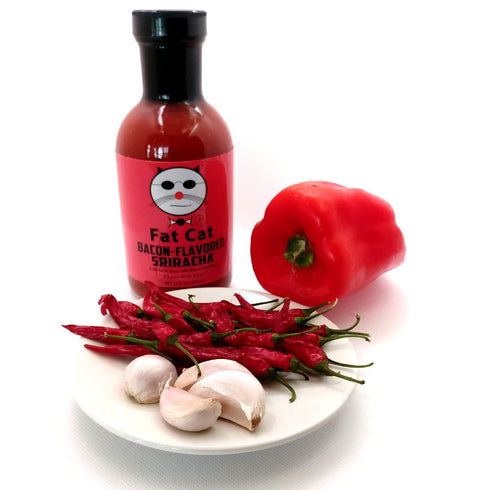 12 oz. Fat Cat 'Bacon-Flavored Sriracha' Hot Sauce - Single